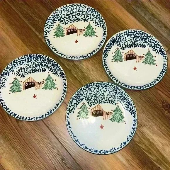 Holiday Wilderness by TIENSHAN Salad Plate Discontinued Set Of 4 🎁 Great Gift! - Picture 3 of 9